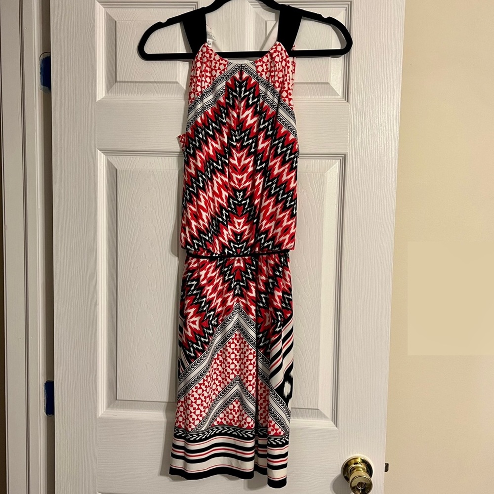 London Times Sleeveless Gathered Halter Blouson Dress
